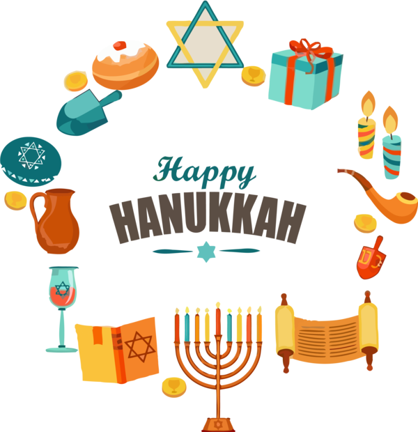 Hanukkah Orange Celebrating Sharing For Happy Background PNG Image