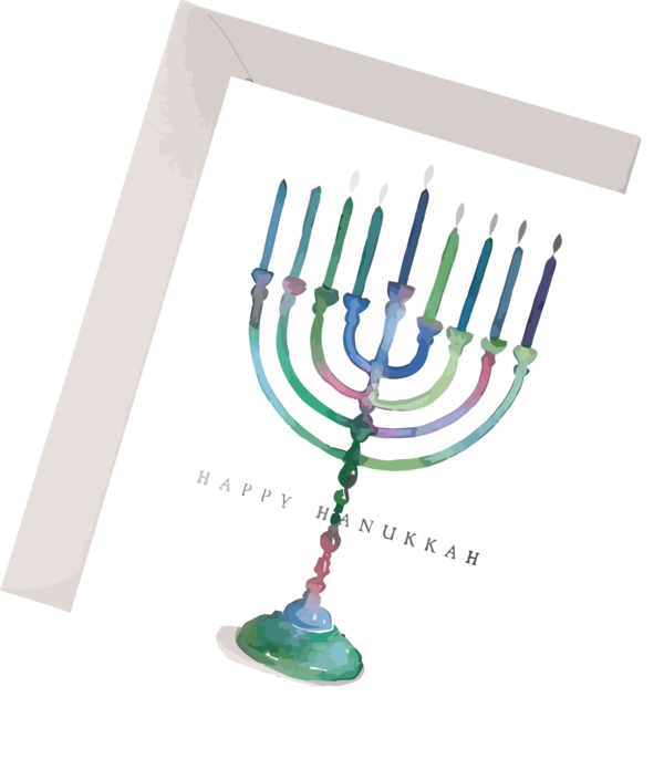Hanukkah Menorah Candle Holder For Happy Quote PNG Image