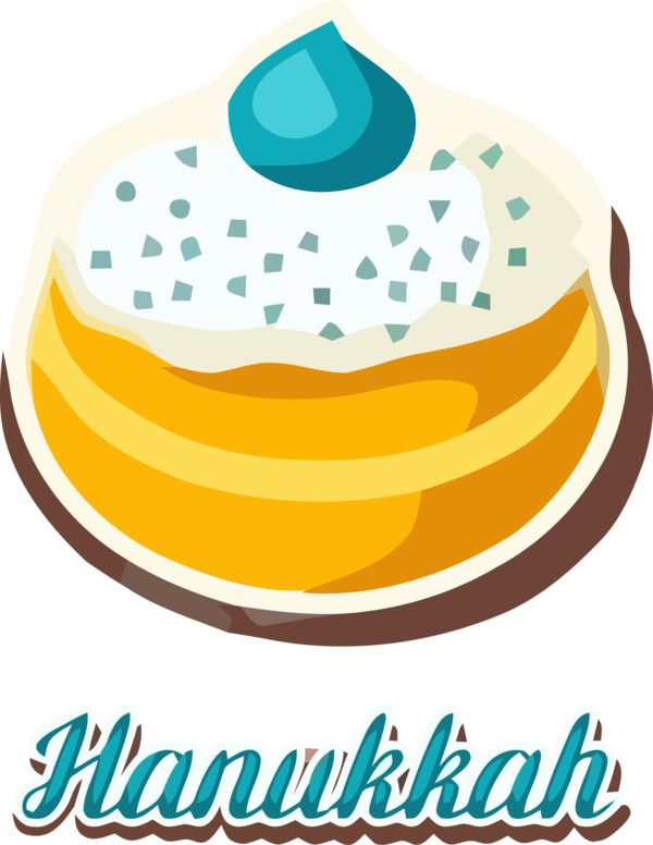 Hanukkah Yellow Icing Food For Happy Games PNG Image