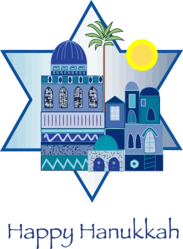 Hanukkah Line Logo Architecture For Happy Colors PNG Image
