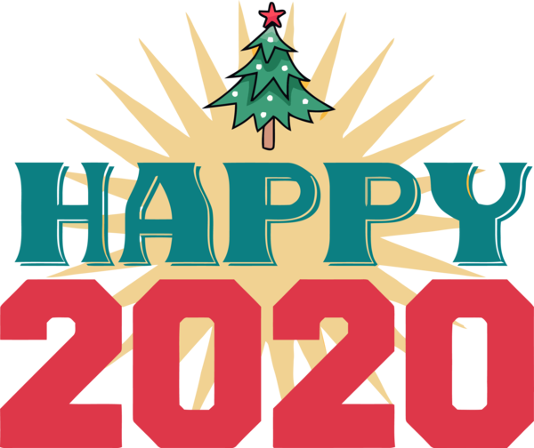 New Year 2020 Christmas Eve Tree For Happy Eve Party PNG Image