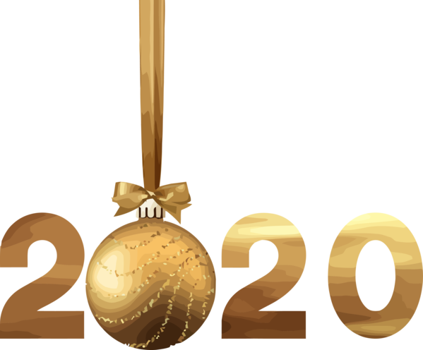 New Years 2020 Christmas Ornament Font Logo For Happy Year Celebration 2020 PNG Image