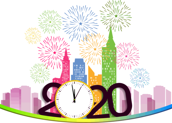 New Years 2020 Event Fireworks For Happy Year Festival PNG Image