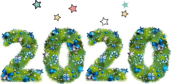 New Year Font For Happy 2020 Lyrics PNG Image
