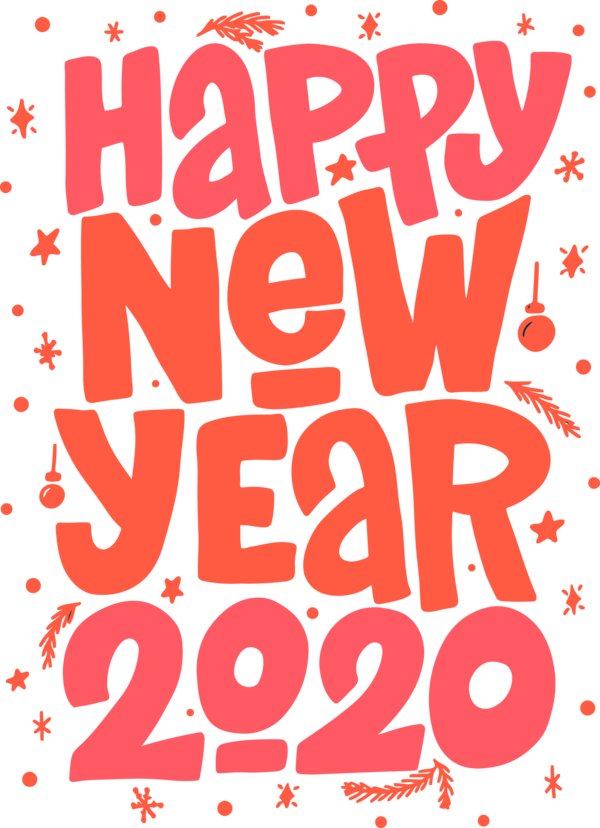 New Year 2020 Font Text For Happy Eve PNG Image