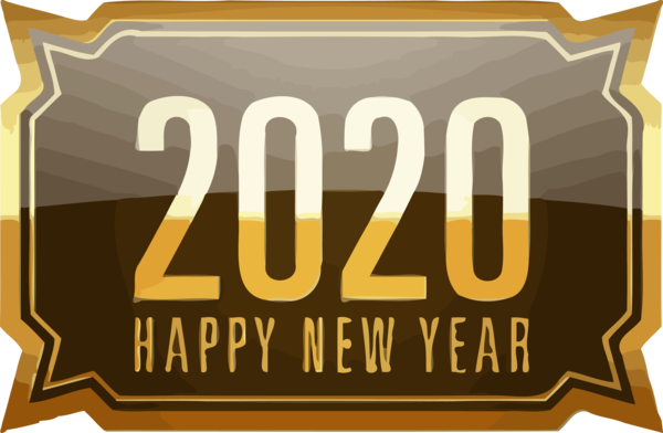 New Year 2020 Font Text Logo For Happy Festival PNG Image