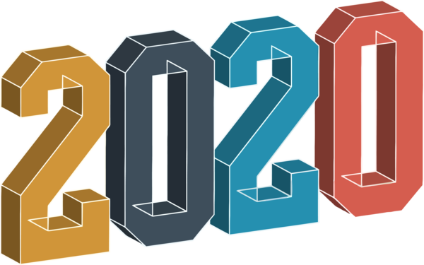 New Year Font Text Logo For Happy 2020 Goals PNG Image