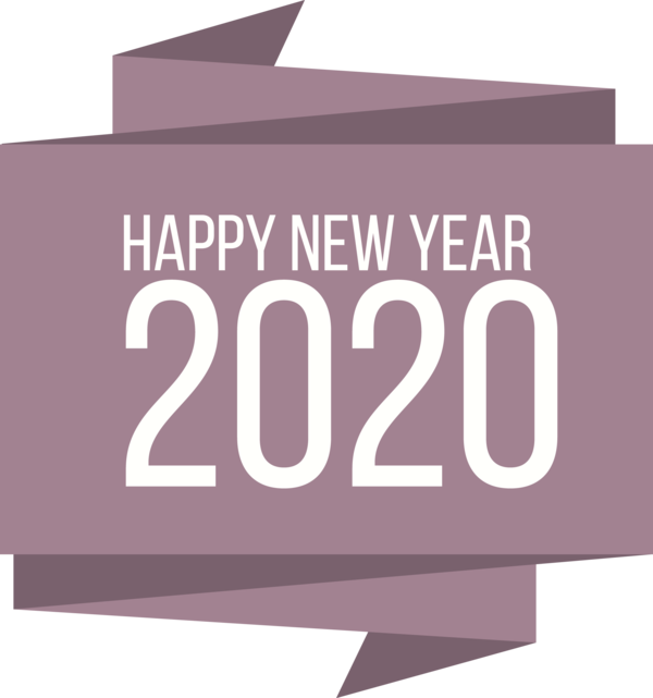 New Year 2020 Font Text Violet For Happy Eve Party 2020 PNG Image