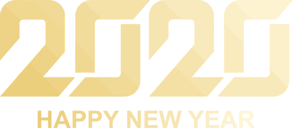 New Years 2020 Font Text Yellow For Happy Year Cake PNG Image