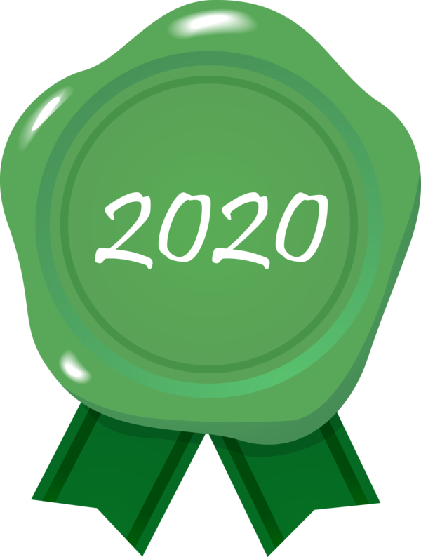 New Year Green Font Logo For Happy 2020 Quote PNG Image