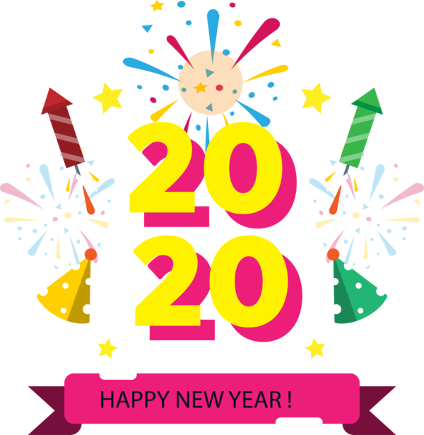 New Year 2020 Text Celebrating Font For Happy Holiday 2020 PNG Image