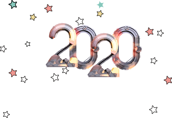 New Year Text Font For Happy 2020 Celebration 2020 PNG Image