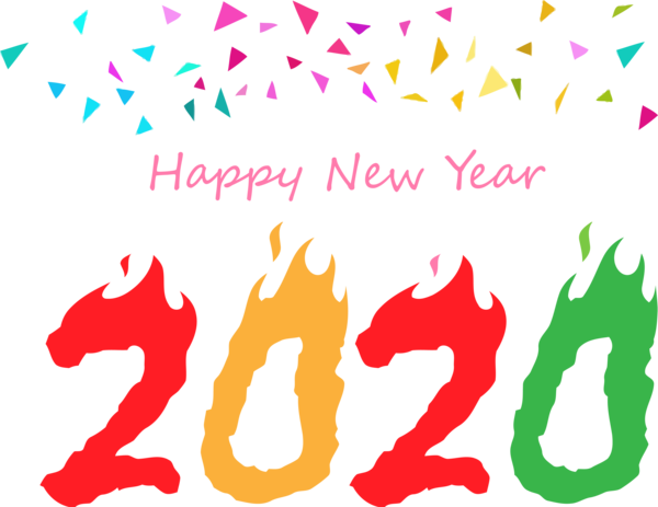 New Year Text Font For Happy 2020 Decoration PNG Image