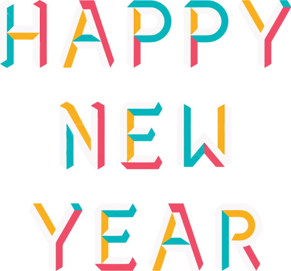 New Year 2020 Text Font Line For Happy Lanterns PNG Image