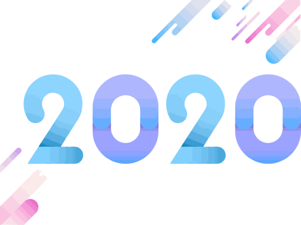 New Year Text Font Line For Happy 2020 Gifts PNG Image