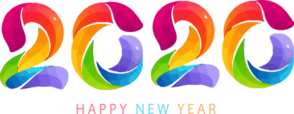 New Year Text Font Logo For Happy 2020 Celebration 2020 PNG Image