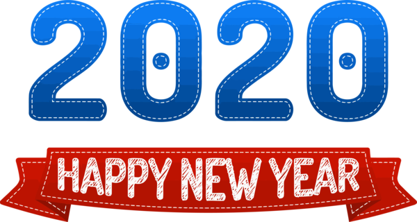 New Year 2020 Text Font Logo For Happy Poem PNG Image
