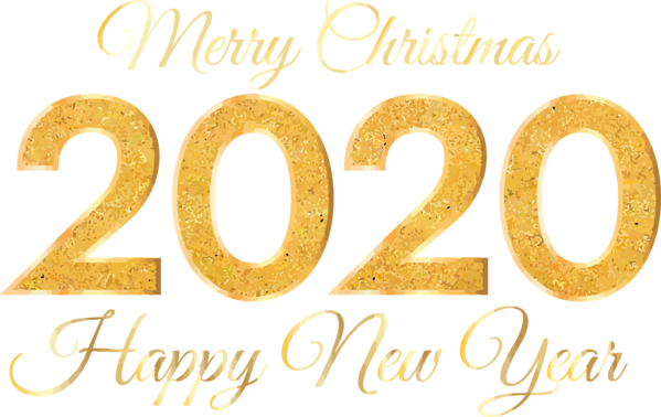 New Year 2020 Text Font Number For Happy Celebration PNG Image