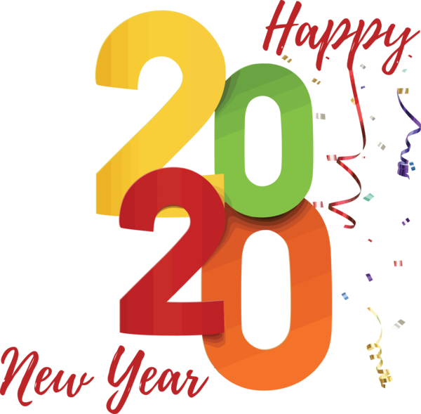 New Years 2020 Text Font Number For Happy Year Games PNG Image