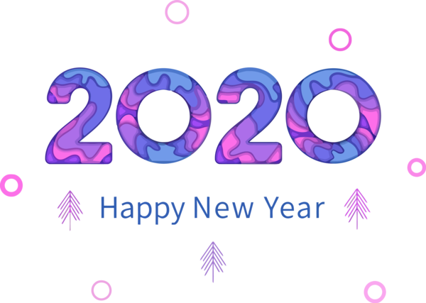 New Year 2020 Text Font Purple For Happy Events Near Me PNG Image