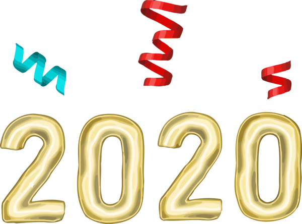 New Year 2020 Text Font Symbol For Happy Celebration 2020 PNG Image