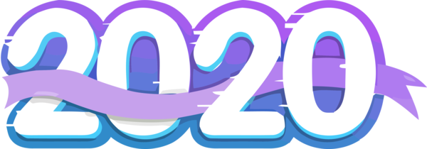 New Years 2020 Text Line Font For Happy Year Activities PNG Image