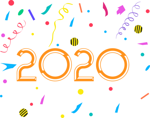 New Year Text Line Font For Happy 2020 Eve Party 2020 PNG Image