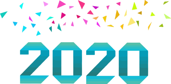 New Year Text Line Font For Happy 2020 Lanterns PNG Image