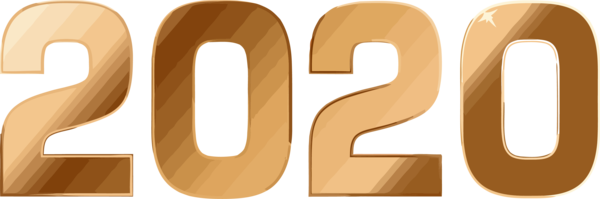 New Years 2020 Font Number Text For Happy Year Holiday 2020 PNG Image