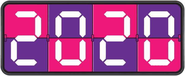 New Year Line Magenta Text For Happy 2020 Day 2020 PNG Image