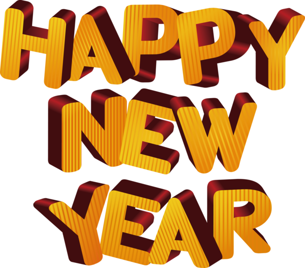 New Year Text Font Logo For Happy Countdown PNG Image
