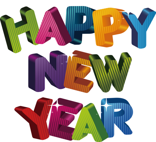 Download New Year Text Font Logo For Happy Eve Party HQ PNG Image