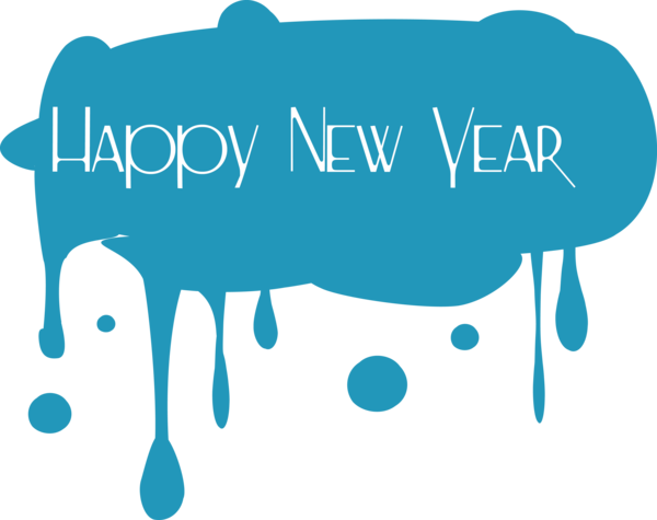 New Year Text Turquoise Font For Happy Destinations PNG Image
