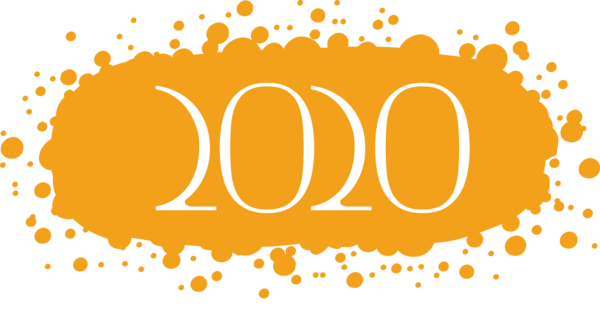 New Year Text Yellow Font For Happy Celebration 2020 PNG Image
