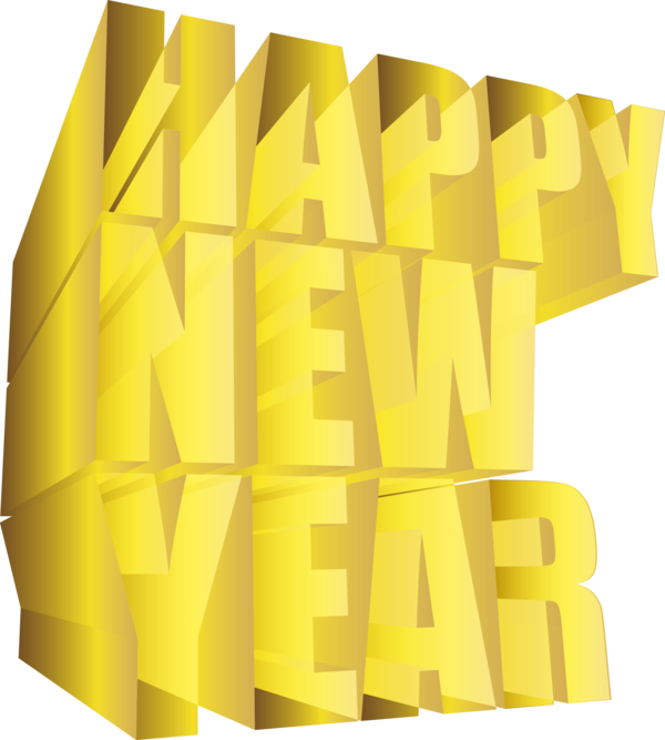 New Year Yellow Font For Happy Getaways PNG Image