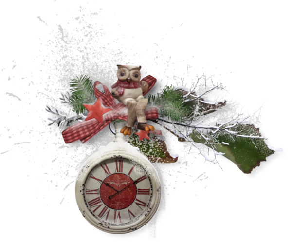 Christmas Clock Ornament Wall For Background PNG Image