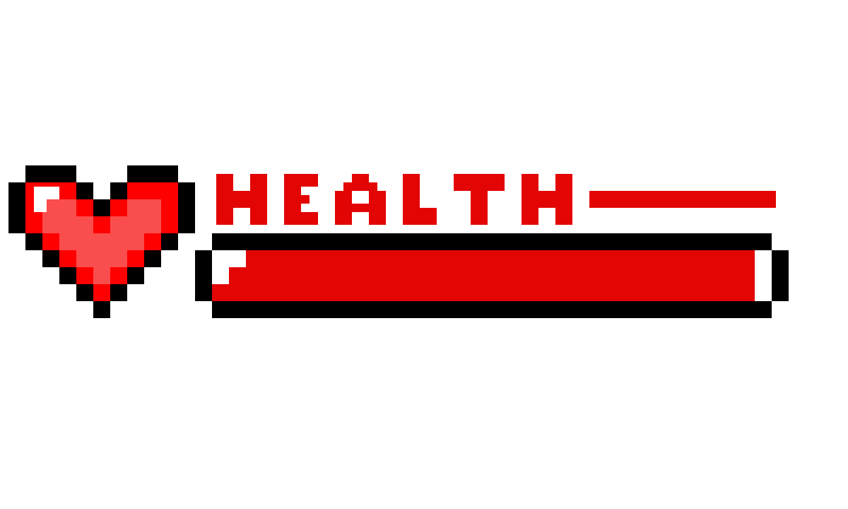 Art Text Health Minecraft Pixel Red PNG Image