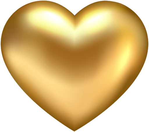 Heart Abstract Gold Free Clipart HQ PNG Image