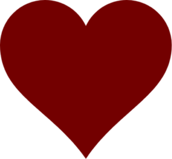 Dark Red Heart Clipart PNG Image