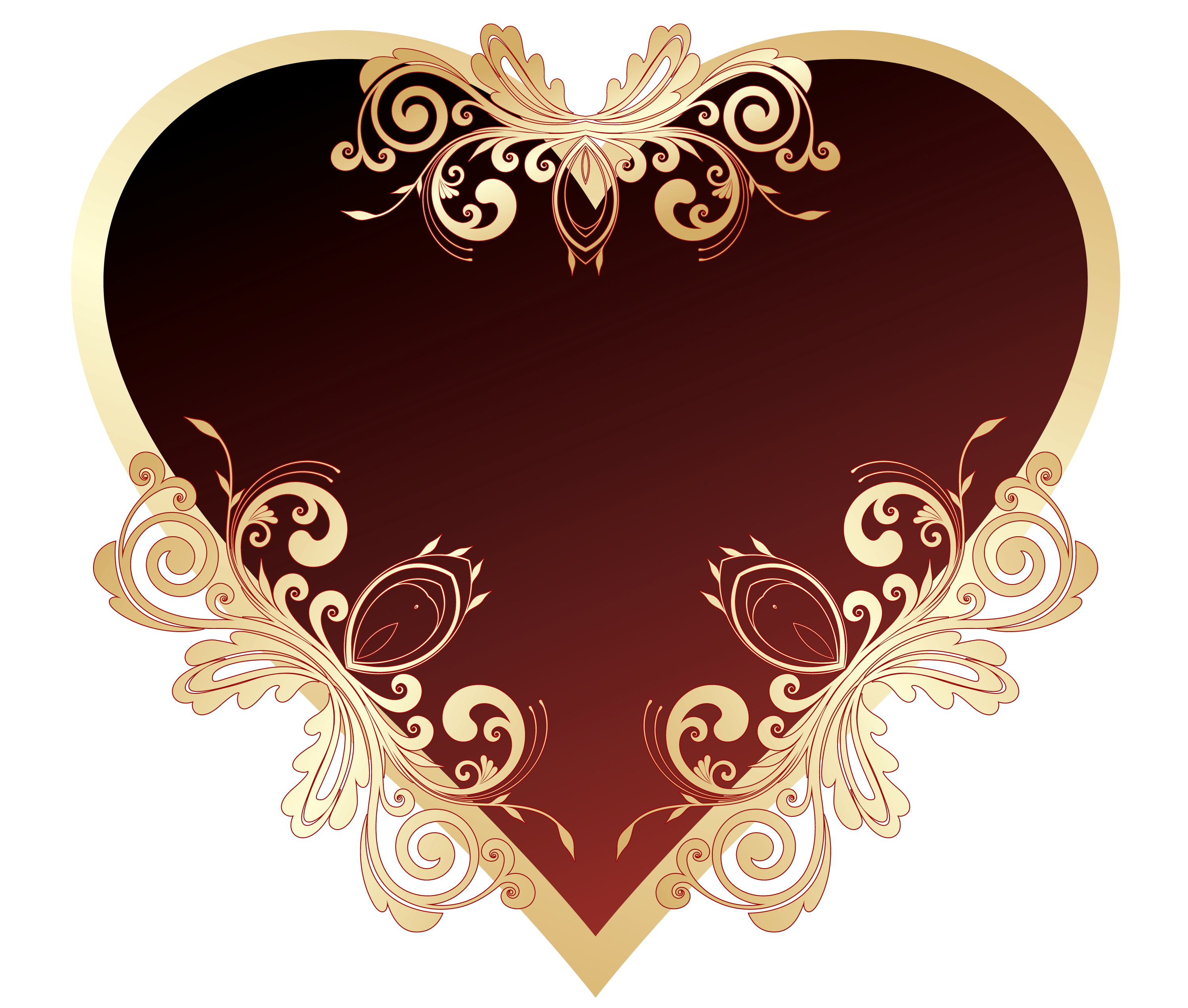 Dark Red Heart File PNG Image