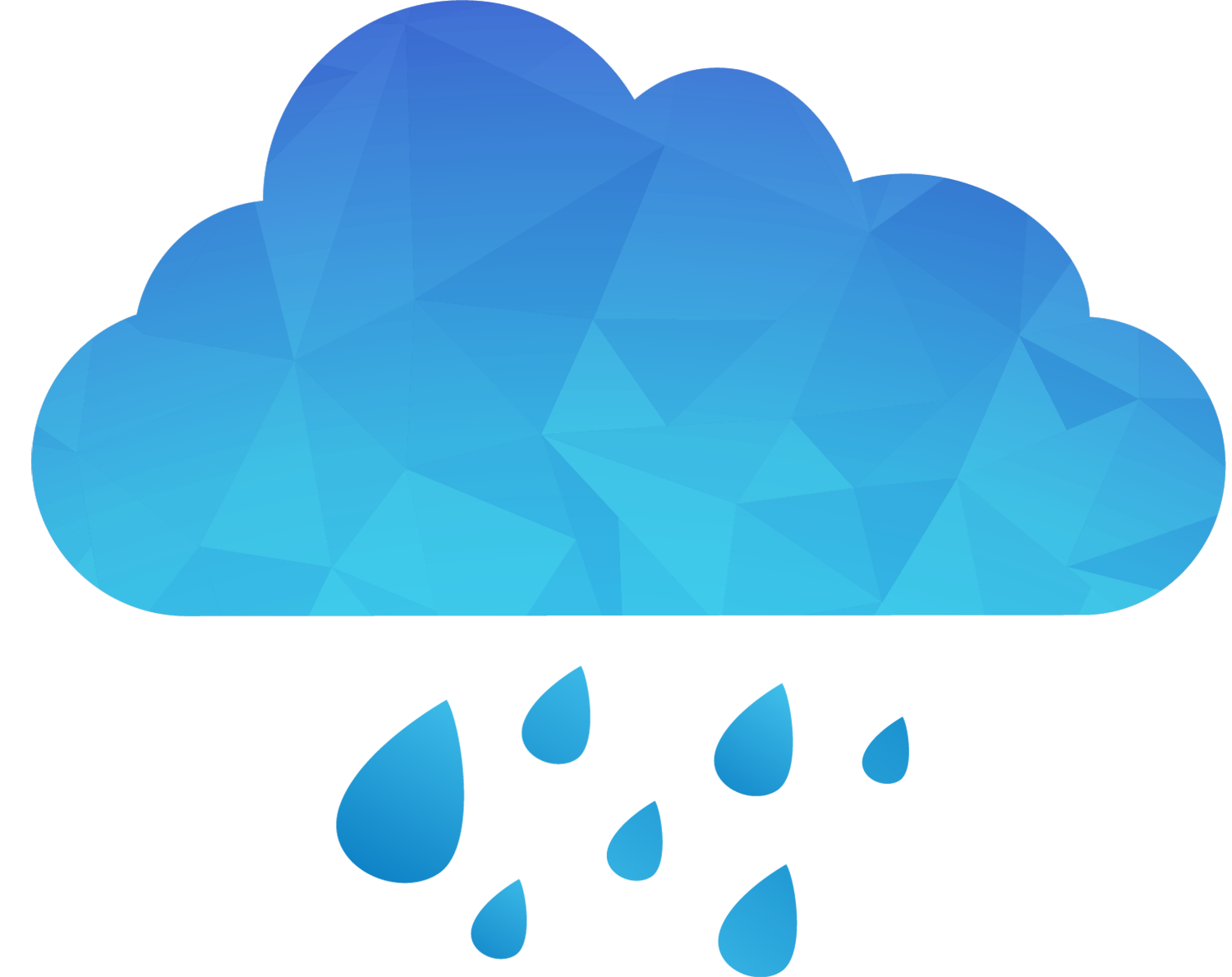 Blue Heart Drop Cloud Rain PNG File HD PNG Image