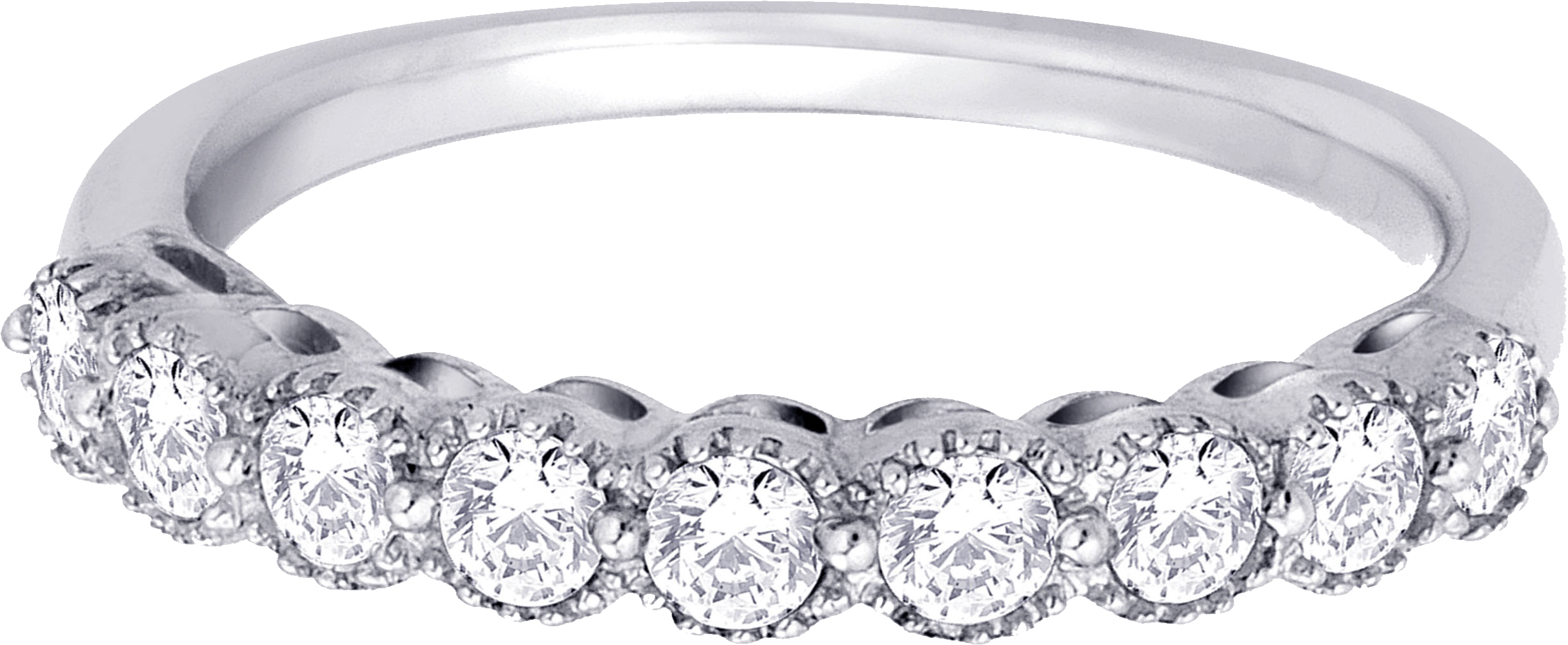 Silver Ring With Diamonds Png PNG Image