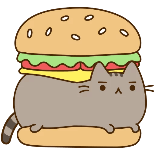 Food Telegram Pusheen Hamburger Cat HQ Image Free PNG PNG Image