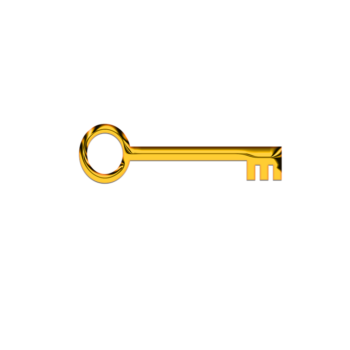 Antique Key Gold Free Clipart HD PNG Image