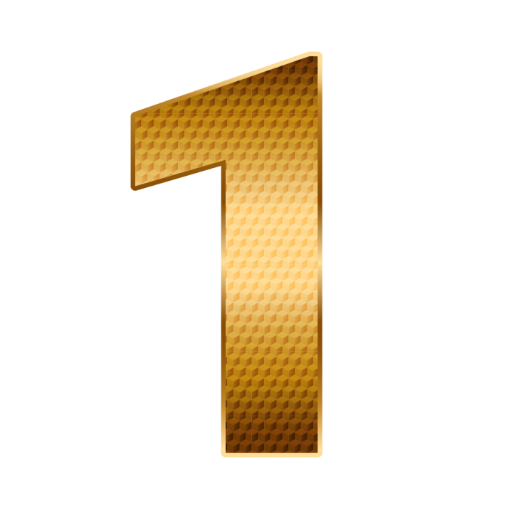 1 Number Gold PNG Free Photo PNG Image