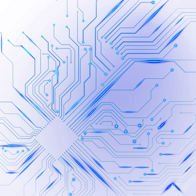 Blue Network Electronic Light Component Efficiency Circuit PNG Image