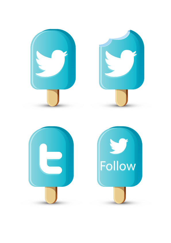 Blue Twitter Ice Logo Icon Cream PNG Image