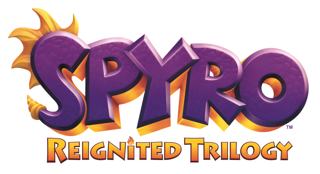 Purple Text Trilogy Reignited One Spyro Logo PNG Image