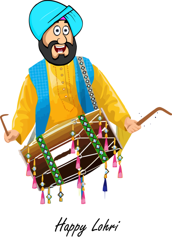 Lohri Indian Musical Instruments Hand Drum For Happy Poem PNG Image