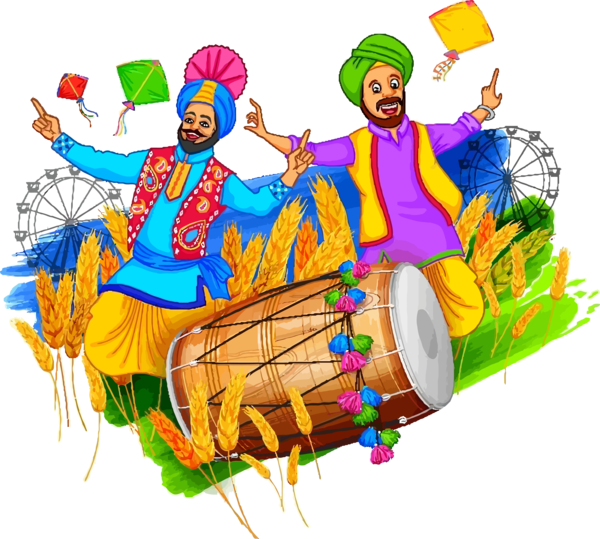 Lohri Folk Dance Hand Drum Indian Musical Instruments For Happy Song PNG Image